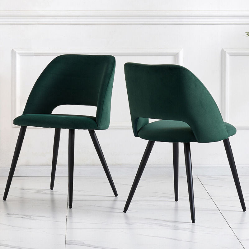 2/4 X Dining Chairs Velvet Set Padded Seat Metal Leg Kitchen Chair Home Office