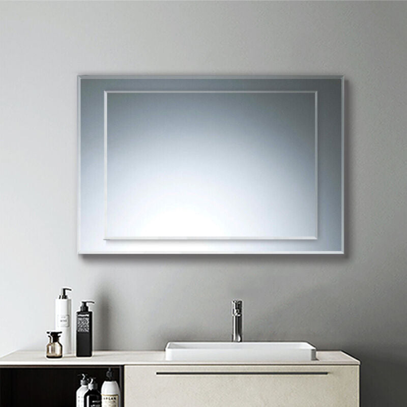 Frameless Unframed Bathroom Bedroom Plain Mirror Wall Hung Horizontal Vertical