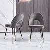 2/4 X Dining Chairs Velvet Set Padded Seat Metal Leg Kitchen Chair Home Office