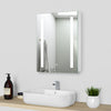 Bathroom Led Lighted Mirrored Cabinet with Shaver Socket Wall Hung Anti Mist