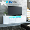 Modern TV Unit Cabinet TV Stand Sideboard - White High Gloss Front LED Lights
