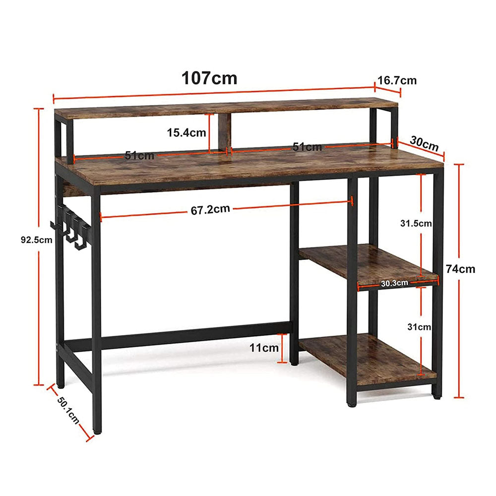 Corner Computer Desk PC Table Workstation w/ Monitor Stand Home Office Study