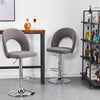 2 Pcs Bar Stools Velvet Breakfast Bar Chairs Swivel Gas Lift Kitchen Dining Room