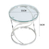 Round Sliver/Gold&Clear Glass Sofa Side Table Coffee Snack EndTable Beside Table