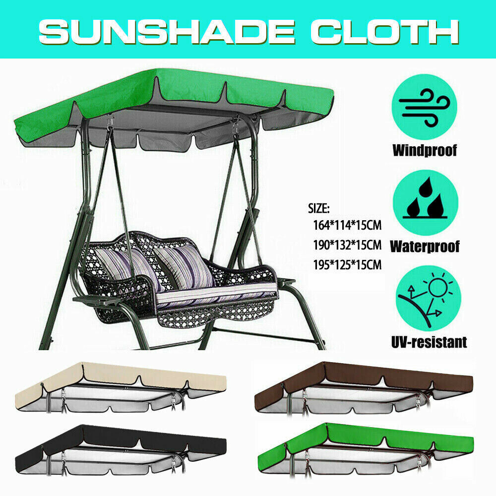 Outdoor Garden Replacement Canopy for Swing Seat 2/3 Seater Hammock Top Cover UK