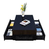 Modern High Gloss Coffee Table With Storage Drawer For Living Room White Black
