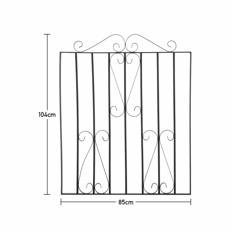 High and Wide Garden Gate Wrought Iron Metal Garden Side Gates Safety Door Yard