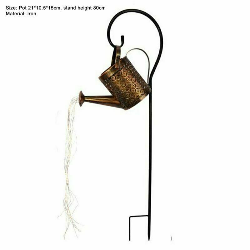 Solar Powered LED Watering Can String Lights Outdoor Garden Art Lamp Decoration