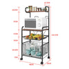 Multipurpose Mobile Shelf Kitchen Microwave Oven Shelves Rolling Bathroo Trolley