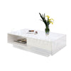 Modern High Gloss Coffee Table With Storage Drawer For Living Room White Black