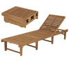 Foldable Sun Lounger Wooden Garden Deck Chair Sunbed Outdoor Patio Recliner New