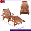 Foldable Sun Lounger Wooden Garden Deck Chair Sunbed Outdoor Patio Recliner New