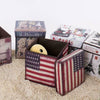 Folding Storage Ottoman Seat Stool Storage Boxes Home Chair Footstool Bench Lid