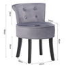 Upholstered Velvet Dressing Table Stool Chair Makeup Padded Bedroom Furniture UK