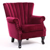 RETRO WING BACK UPHOLSTER FIRESIDE CHECK FABRIC/VELVET ARMCHAIR SOFA LOUNGE LOFT