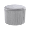 Velvet Grey Footstool Pouffe Round Footrest Makeup Dressing Table Stool Chair