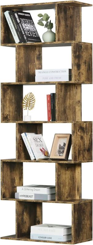 Bookcase 6 Storage Cubes Unit Tall Freestanding Bookshelf for Living Room