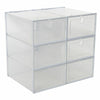 6 Stackable Plastic Shoe Boxes Drawer Storage Cabinet Nonslip Organiser Foldable