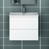 Floor or Wall Bathroom Vanity Unit Doors Drawer White with Baisn 500mm / 600mm
