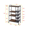 Rolling Kitchen Cart Storage Trolley Shelves & Basket Cookware Stand Holder Rack