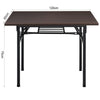 Foldable Table Computer Desk Wooden Tabletop Metal Legs Home Office Furniture UK