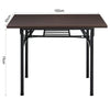 Foldable Table Computer Desk Wooden Tabletop Metal Legs Home Office Furniture UK