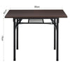 Foldable Table Computer Desk Wooden Tabletop Metal Legs Home Office Furniture UK