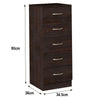 5 Drawers Chest of Drawers Narrow Tall Cabinet Bedroom Hallway Storage Furniture