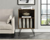 Novogratz Concord Turntable Stand Cabinet Unit & Vinyl Storage White Walnut Oak