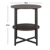 Round Bedside Table Cabinet Side End Coffee Tea Table Nightstand Storage Shelf