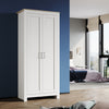 Modern Wardrobe 2 Door Storage Cabinet with Hanging Rail Matte Bedroom Furniture