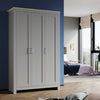 Modern Wardrobe 2 Door Storage Cabinet with Hanging Rail Matte Bedroom Furniture