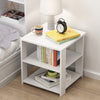 2 Tier White Bedside Table Cabinets Nightstand Bedroom Furniture Shelves Storage