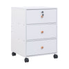 Bedside Cabinet on Casters 40 cm File Storage Cabinet with 3 Drawers under Desk