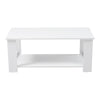 Two-Tier Contemporary Coffee Table w/ Open Shelf 4 Legs Home Furniture Vintage