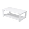 Two-Tier Contemporary Coffee Table w/ Open Shelf 4 Legs Home Furniture Vintage