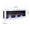 Fireplace 900/1200/1400mm Wide Bio Fireplace Inset Wall Hanging Biofire Glass