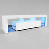 TV RGB LED Entertainment Unit Cabinet Stand Living Room Set Gloss Doors Modern