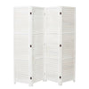 WOODEN SLAT ROOM DIVIDER HOME PRIVACY SCREEN PARTITION WHITE GREY 3/4/6 PANELS