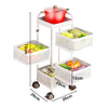 Mobile Kitchen Rotating Shelving Cart Vegetable Storage Basket Space Saving Rack