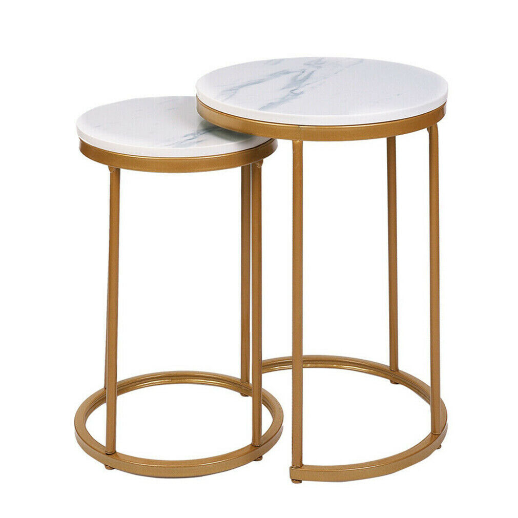 Modern Elegant Round /Square Marble Vein Side / Coffee Table Living Room Bedroom