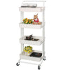 Portable Kitchen Trolley Cart Slim Rolling 3/4 Tier Storage Rack Trolley +Wheels