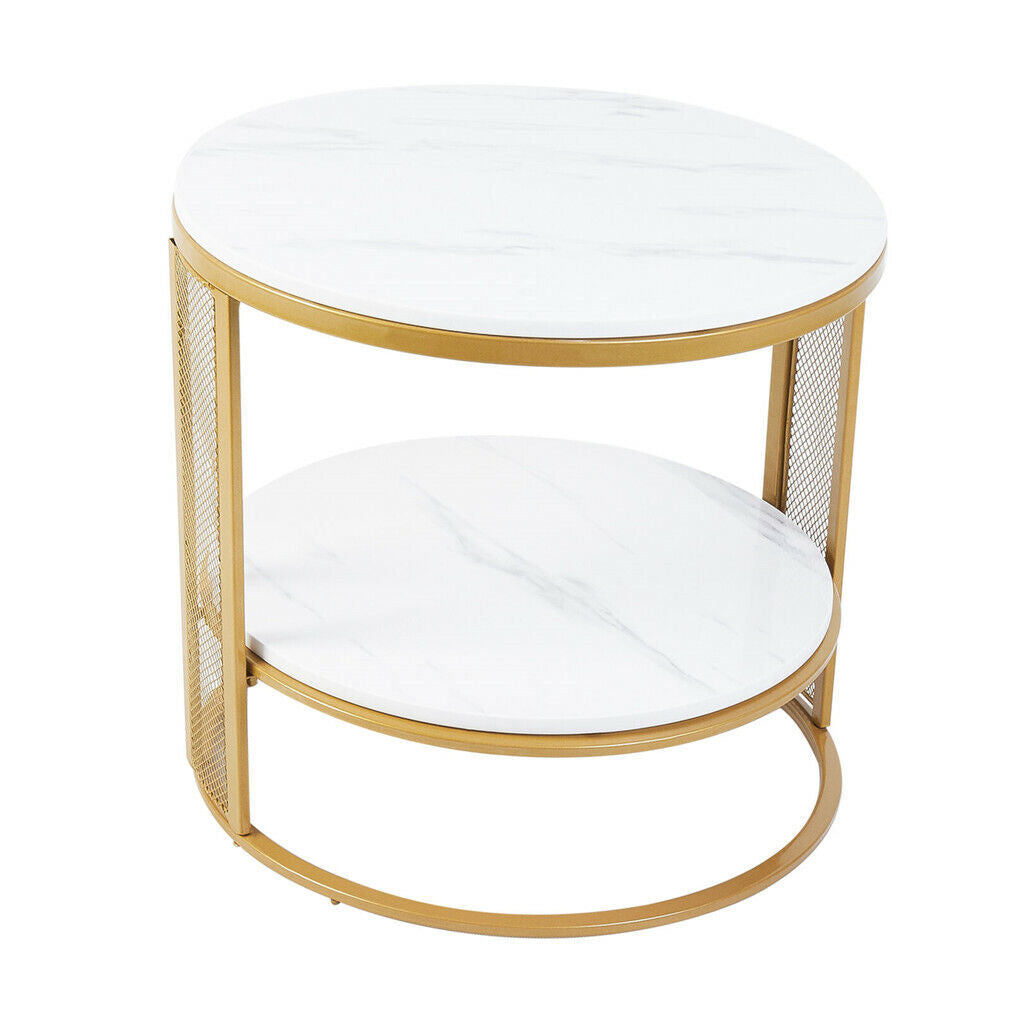 Modern Elegant Round /Square Marble Vein Side / Coffee Table Living Room Bedroom