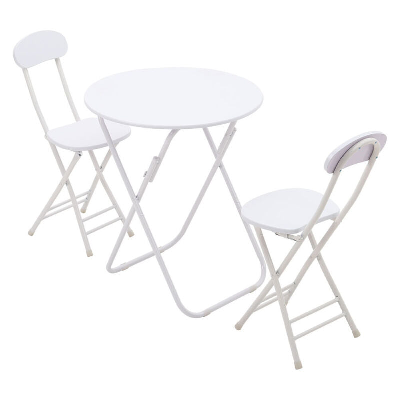 Kitchen Breakfast Bar Round Folding Table 2/4 Chairs Dining Room Space Saver UK