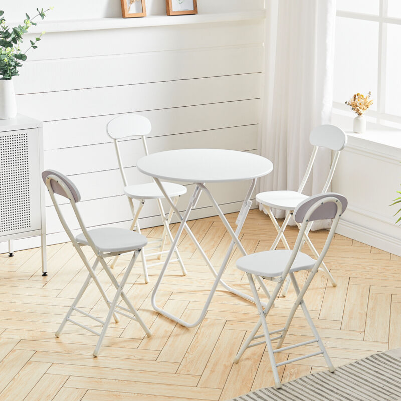 Round space saver online table and chairs