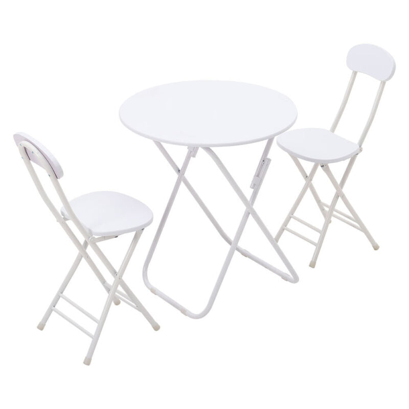 Kitchen Breakfast Bar Round Folding Table 2/4 Chairs Dining Room Space Saver UK