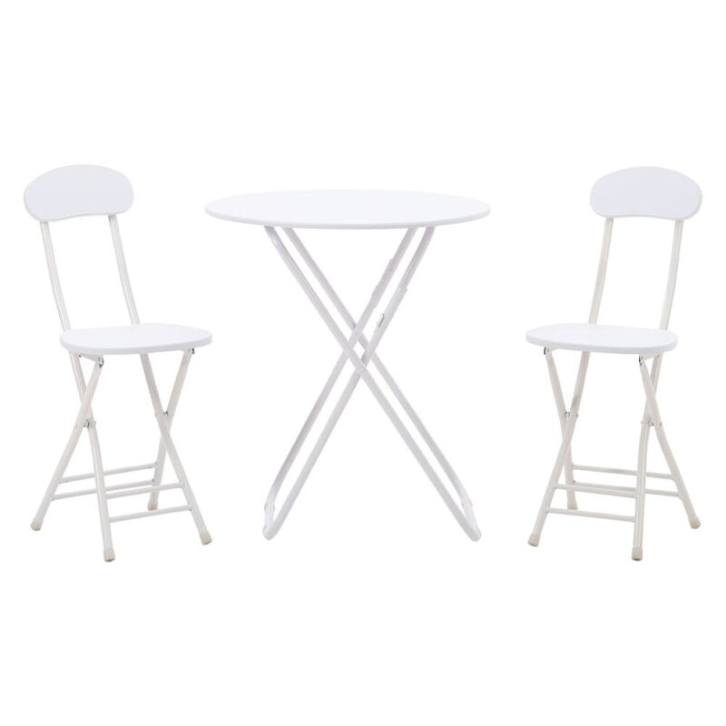 Kitchen Breakfast Bar Round Folding Table 2/4 Chairs Dining Room Space Saver UK