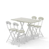 Folding Side Dining Table 2/4/6 Chairs Foldable Design Wood Grain Dinette Stools