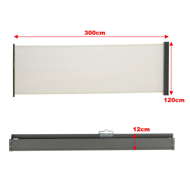 Retractable Side Awning Privacy Screen Garden Terrace Sunshade Wind Screening UK