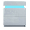 High Gloss Bedroom Furniture Bedside Table Cabinet Nightstand with Led Light UK